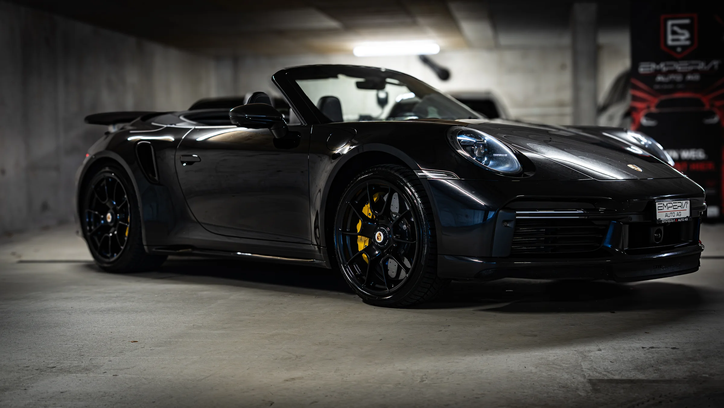 911 Turbo S Cabriolet offen, Front dreiviertel rechts